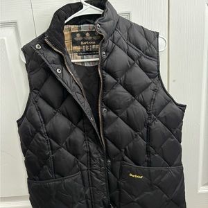 Womens Barbour 100% Natural Feather Down Vest, size 8.